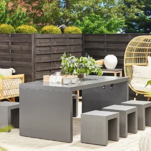 Tuinset met krukken 6-zits TARANTO Beton Grijs