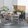 Tuinset 6-zits GROSSETO Veiligheidsglas Zwart