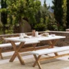 Tuinset met banken 6-zits OLBIA Beton Wit
