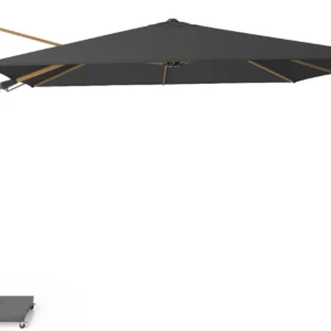 Platinum Challenger zweefparasol 3x3m T2 premium teaklook frame (incl. voet en hoes) faded black