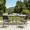 Tuinset 6-zits COSOLETO/GROSSETO Veiligheidsglas Granieteffect Zwart