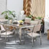 Tuinset 6-zits GROSSETO Graniet Gepolijst Zwart/beige