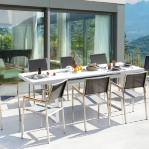 Tuinset 8-zits VALCANETTO/GROSSETO Metaal Grijs/wit