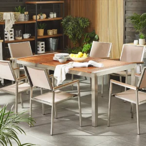 Tuinset 6-zits GROSSETO Eucalyptushout Bruin/beige