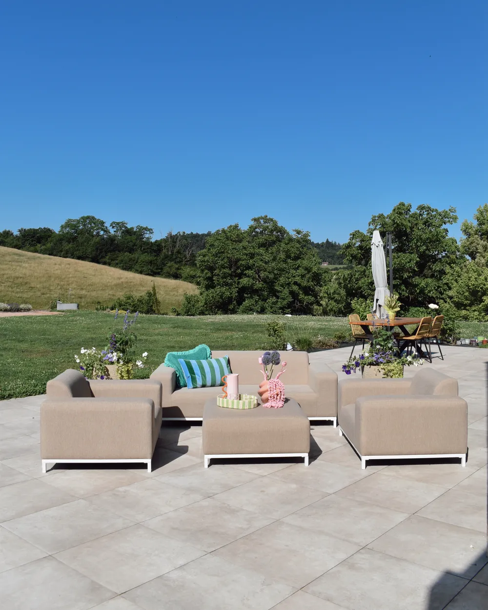 Loungeset met tafel 5-zits ROVIGO Beige - Afbeelding 5