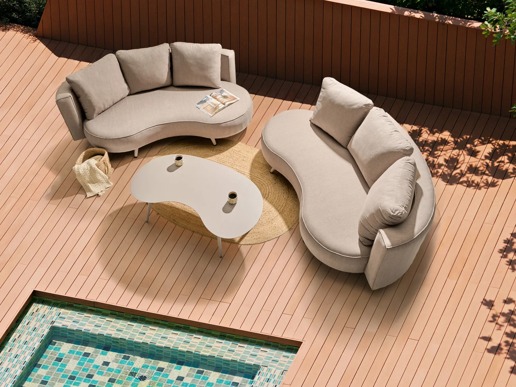 Loungeset met tafel 6-zits PARORI Beige