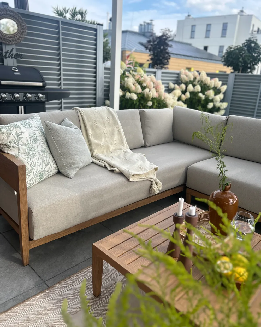 Tuin hoekloungeset met tafel 5-zits SAMPIERI linkszijdig Metaal Lichtbruin - Afbeelding 4