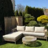 Loungeset met tafel 4-zits CALASETTA rechtszijdig PE rotan Beige