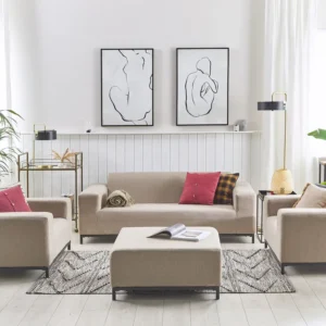 Loungeset met tafel 5-zits ROVIGO Beige