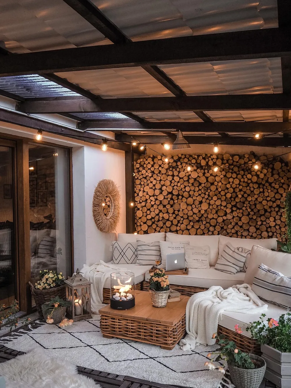 Loungeset met tafel 4-zits VARALLO linkszijdig modulair Rotan Natuurlijk - Afbeelding 4