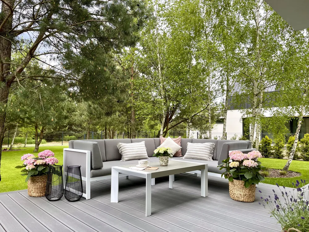 Tuin hoekloungeset met tafel 6-zits CASTELLA linkszijdig Metaal Grijs