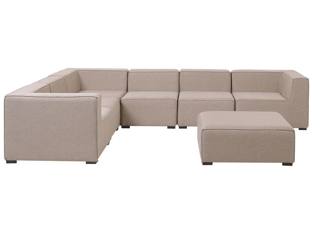 Tuin hoekloungeset met tafel 6-zits BELVEDERE PE rotan Bruin - Afbeelding 2