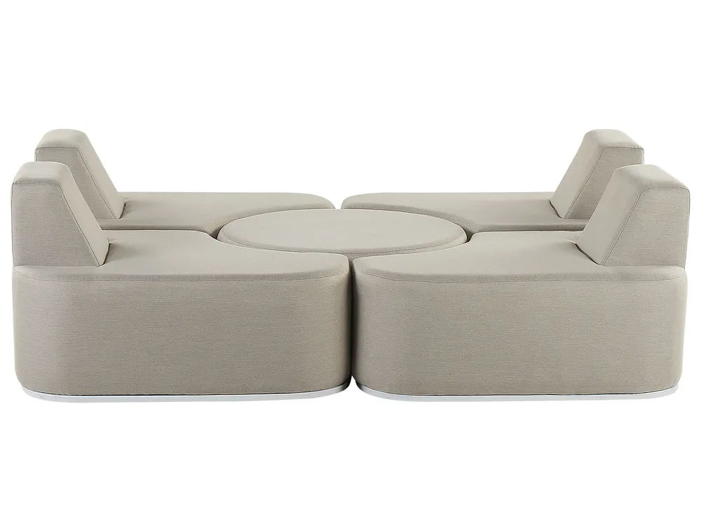 Loungeset met tafel 4-zits FABRO modulair Lichtgrijs - Afbeelding 2