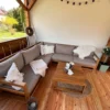 Tuin hoekloungeset met tafel 5-zits TIMOR modulair Gecertificeerd acaciahout Lichtbruin