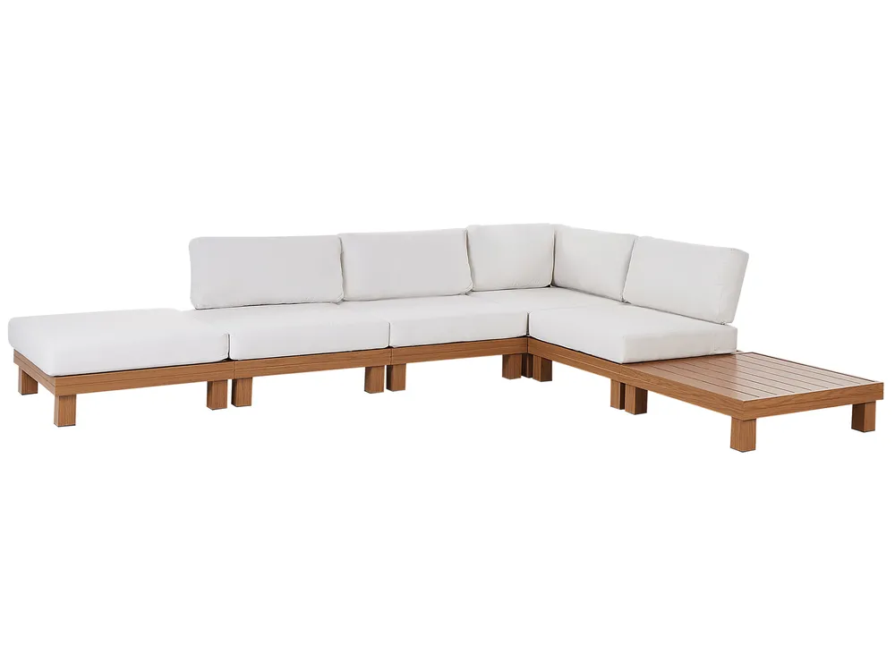 Tuin hoekloungeset met tafel 5-zits SANZA linkszijdig modulair Metaal Wit - Afbeelding 2