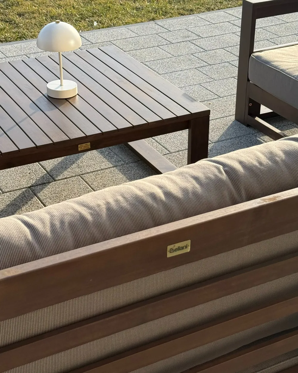 Tuin hoekloungeset met tafel 4-zits TIMOR linkszijdig modulair Gecertificeerd acaciahout Donkerbruin - Afbeelding 3