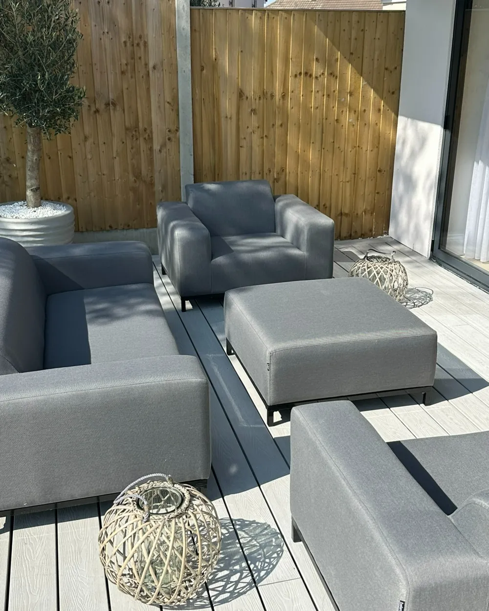Loungeset met tafel 5-zits ROVIGO Grijs - Afbeelding 2
