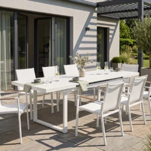 Tuinset 8-zits VALCANETTO/BUSSETO Metaal Wit