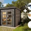 Alpholz ECO Set – Tuinhuisje Paloma Petit Grijs