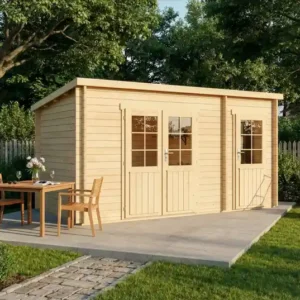 Tuinhuis Maria met lessenaardak en aanbouw