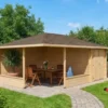 5-hoekig Tuinhuis Maik met Aanbouw