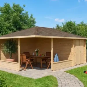 5-hoekig Tuinhuis Maik met Aanbouw