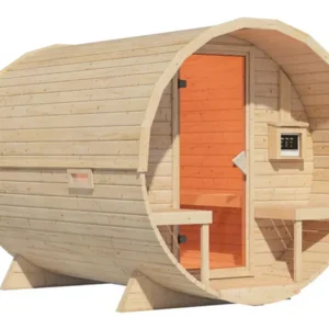Karibu Barrelsauna 2 | Biokachel 9 kW Externe Bediening