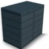 Kuba Store Ombouw – KS2 – 2 Containers – Antraciet – Metaal – 240 liter – Deksels met gasveren