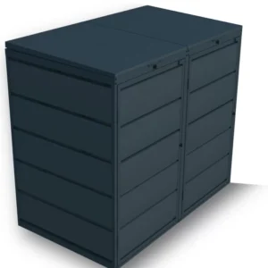 Kuba Store Ombouw – KS2 – 2 Containers – Antraciet – Metaal – 240 liter – Deksels met gasveren
