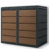 Kuba Store Ombouw – KS2 – 2 Containers – Antraciet met Eiken Hout – Metaal – 240 liter – Deksels met gasveren