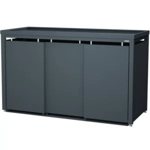 StyleOUT® BLANK Ombouw – BL3 – 3 Containers – Antracietgrijs RAL7016 – Aluminium – 240 liter – Groendak