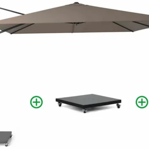 Platinum Challenger zweefparasol 3x3m T2 premium (incl. voet en hoes) havana