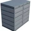 Kuba Store Ombouw – KS2 – 2 Containers – Grijs Aluminium RAL9007 – Metaal – 240 liter – Deksels met gasveren
