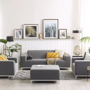 Loungeset met tafel 5-zits ROVIGO Grijs
