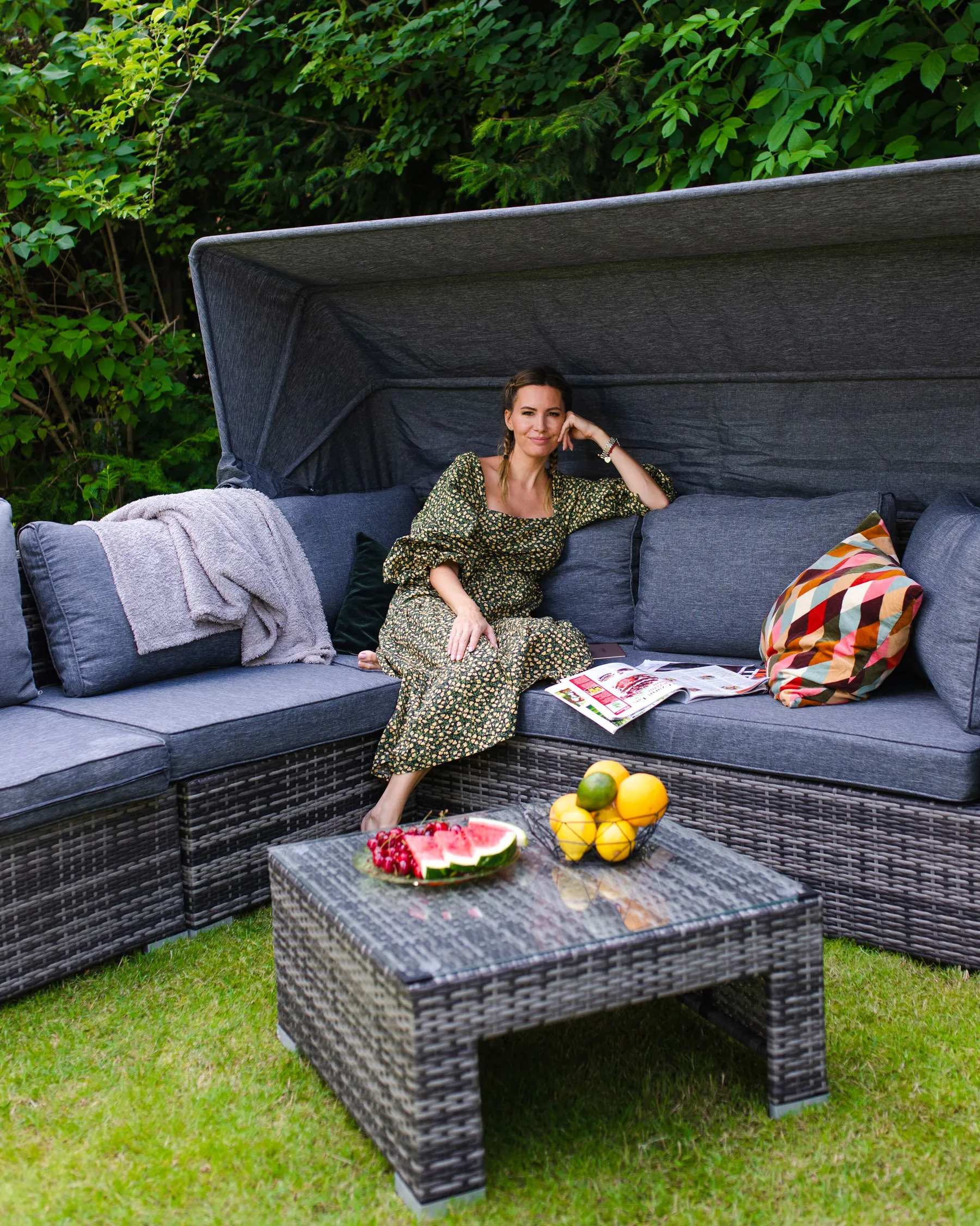 CORTE 6-zits Loungeset met Tafel | Donkerbruin PE Rotan - Afbeelding 3
