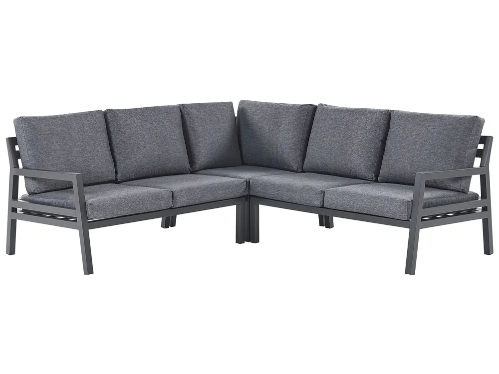 VIZZINI 5-zits Tuin Hoekloungeset met Tafel | Donkergrijs Aluminium - Afbeelding 3