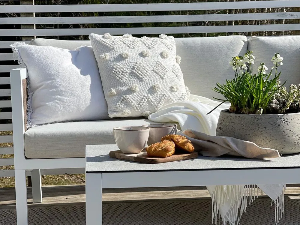 BORELLO 5-zits Loungeset met Tafel Wit Metaal - Afbeelding 5
