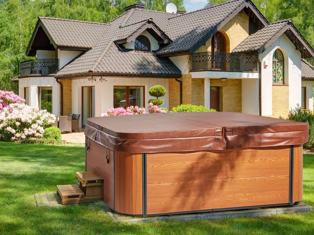 Buiten hottub met LED ARCELIA Blauw - Afbeelding 2