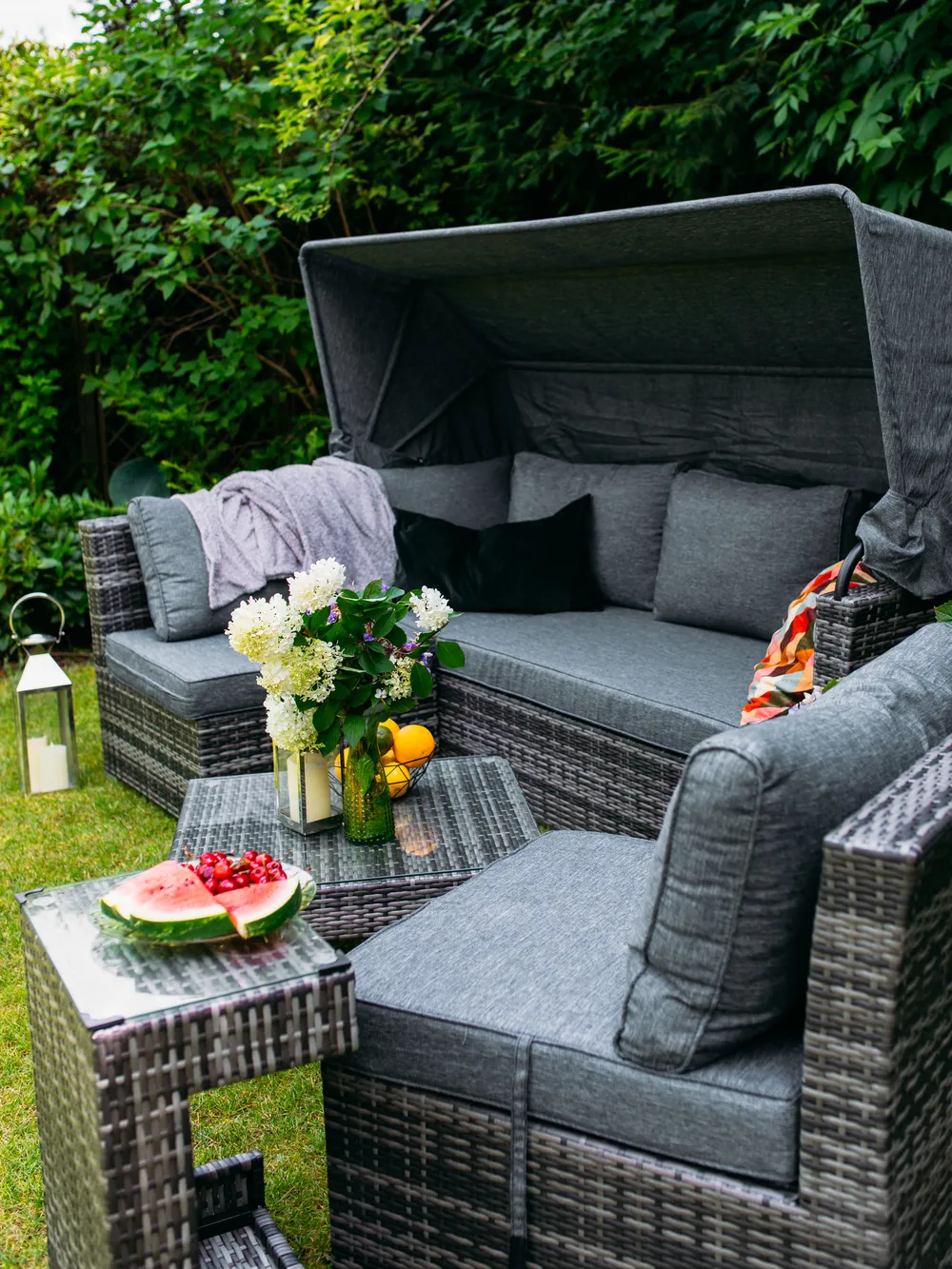 CORTE 6-zits Loungeset met Tafel | Donkerbruin PE Rotan - Afbeelding 4