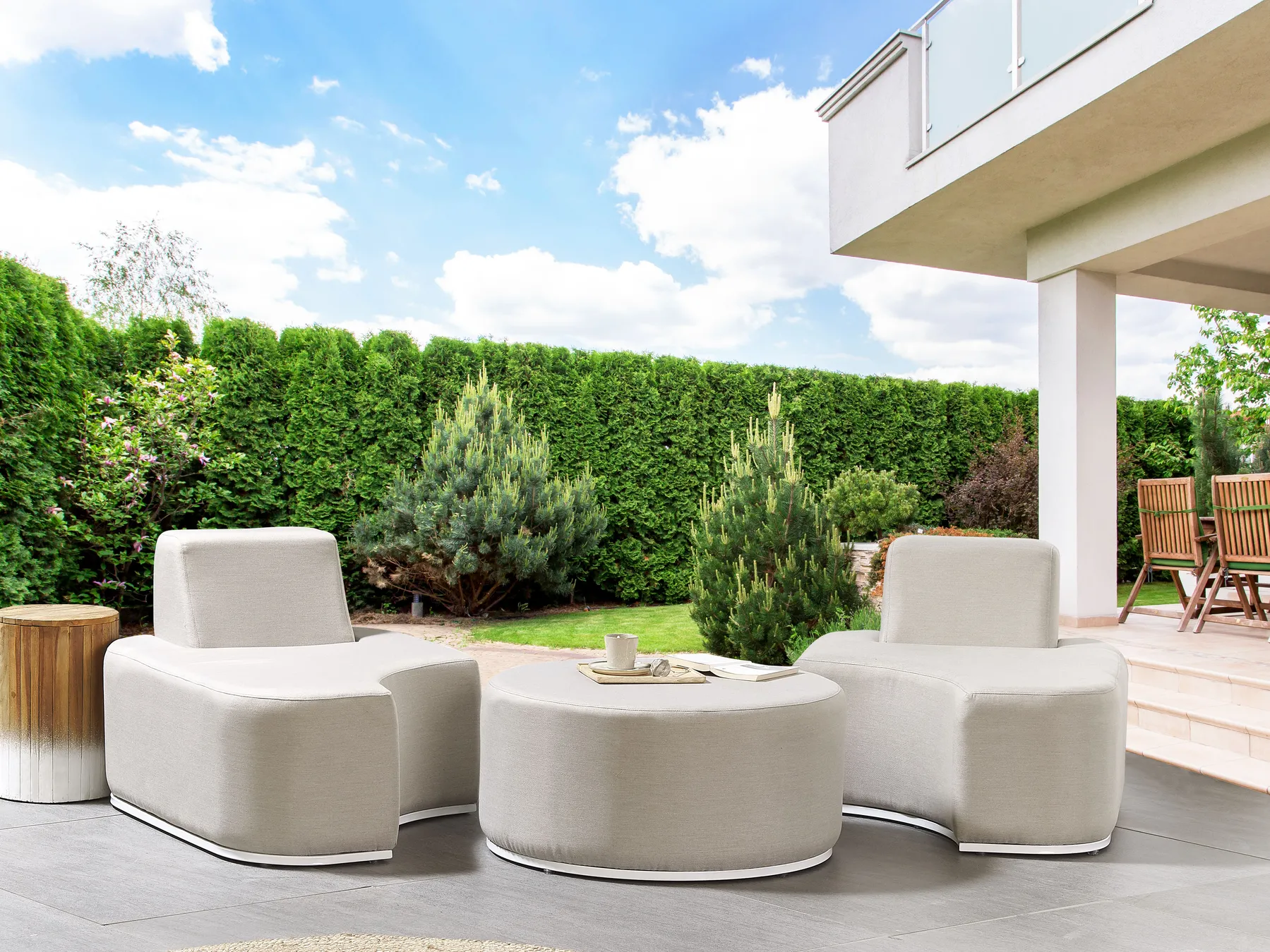 FABRO 2-zits Loungeset met Tafel Lichtgrijs Modulair - Afbeelding 3
