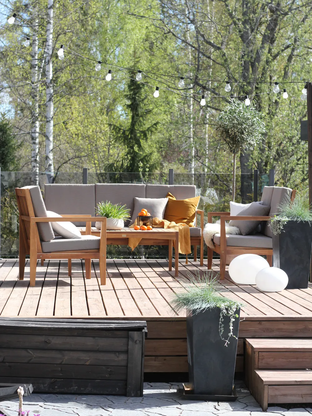 PATAJA 7-zits Loungeset met Tafel | Lichtbruin Gecertificeerd Acaciahout - Afbeelding 4
