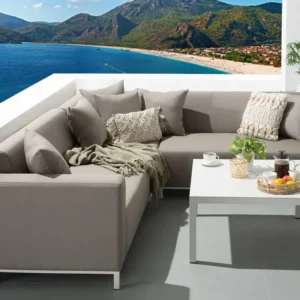 Tuin hoekloungeset met tafel 5-zits BELIZE linkszijdig modulair Beige