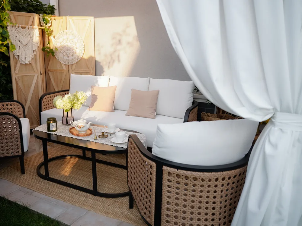 MONTEFALCO 5-zits Loungeset met Tafel Wit Metaal - Afbeelding 2