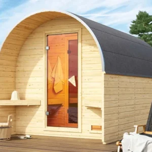 Karibu Fasshaus 3 Barrelsauna | Biokachel 9 kW Externe Bediening